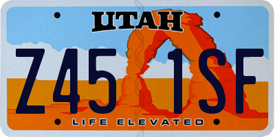 UT license plate Z451SF