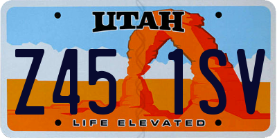 UT license plate Z451SV