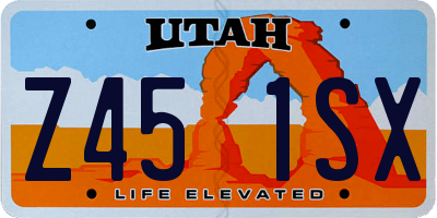 UT license plate Z451SX