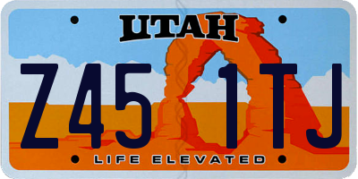 UT license plate Z451TJ