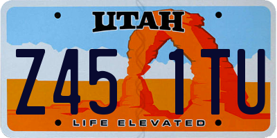 UT license plate Z451TU