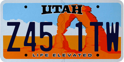 UT license plate Z451TW