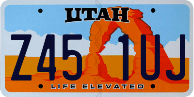 UT license plate Z451UJ