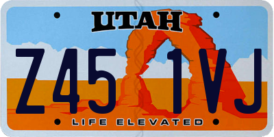 UT license plate Z451VJ