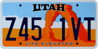UT license plate Z451VT