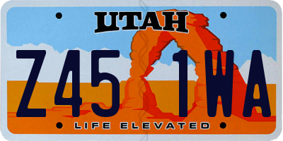 UT license plate Z451WA