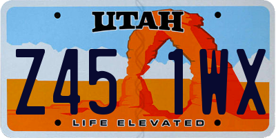 UT license plate Z451WX