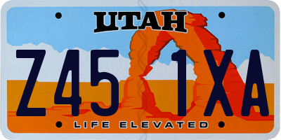 UT license plate Z451XA