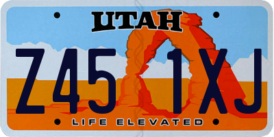 UT license plate Z451XJ