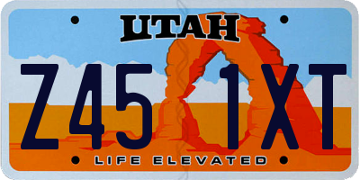 UT license plate Z451XT