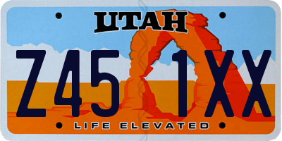 UT license plate Z451XX