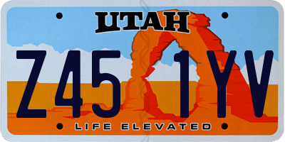 UT license plate Z451YV