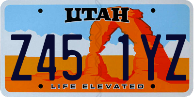 UT license plate Z451YZ