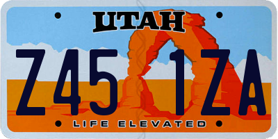 UT license plate Z451ZA