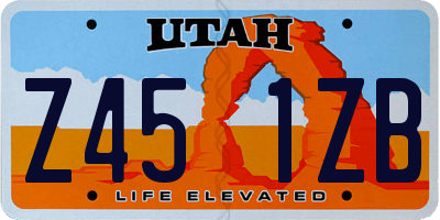UT license plate Z451ZB