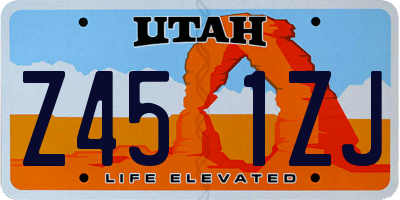 UT license plate Z451ZJ