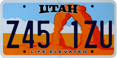 UT license plate Z451ZU