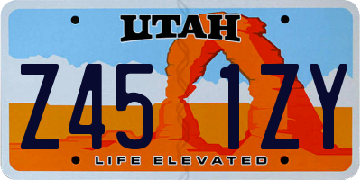 UT license plate Z451ZY
