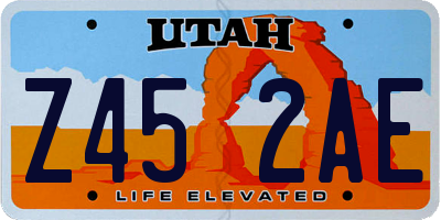 UT license plate Z452AE