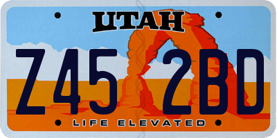 UT license plate Z452BD