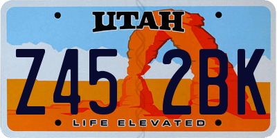 UT license plate Z452BK