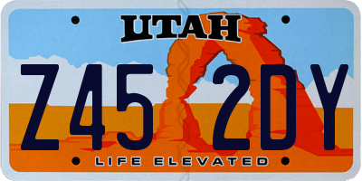 UT license plate Z452DY
