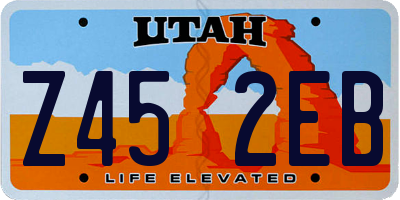 UT license plate Z452EB