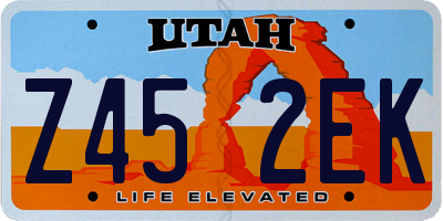 UT license plate Z452EK