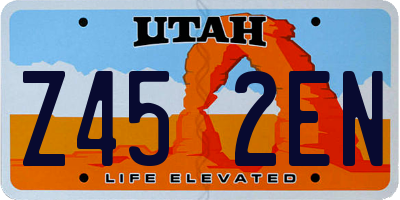 UT license plate Z452EN