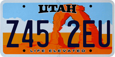 UT license plate Z452EU