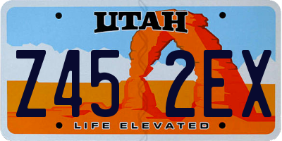 UT license plate Z452EX