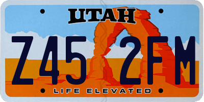 UT license plate Z452FM