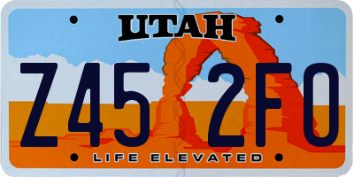 UT license plate Z452FO