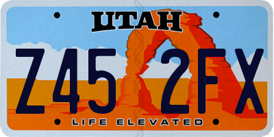 UT license plate Z452FX