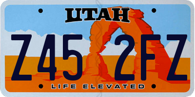 UT license plate Z452FZ