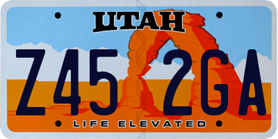 UT license plate Z452GA