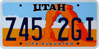 UT license plate Z452GI