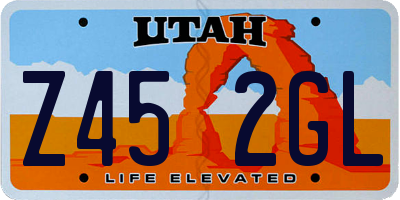 UT license plate Z452GL