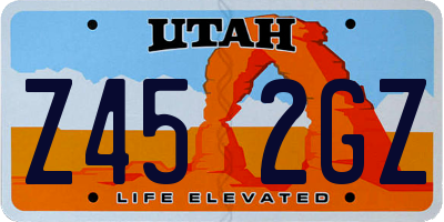 UT license plate Z452GZ