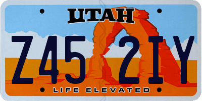 UT license plate Z452IY