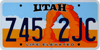 UT license plate Z452JC