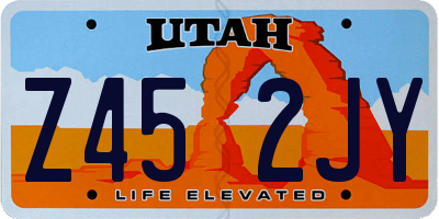 UT license plate Z452JY