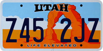 UT license plate Z452JZ