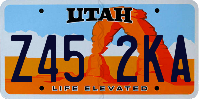 UT license plate Z452KA