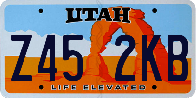 UT license plate Z452KB