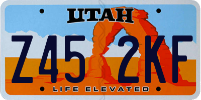 UT license plate Z452KF