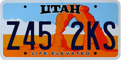 UT license plate Z452KS