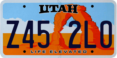 UT license plate Z452LO