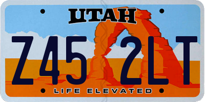 UT license plate Z452LT