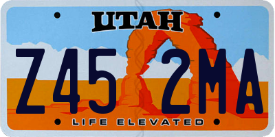UT license plate Z452MA